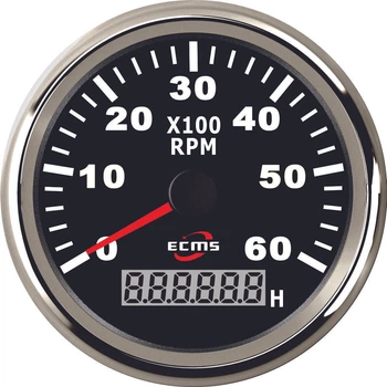 Тахометр со счетчиком моточасов ecms (черный)