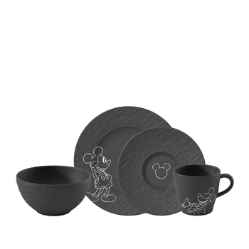 Столовий сервіз Villeroy & Boch Manufacture - Mickey Mouse 4 предмети 1 персона чорний (1047198704)