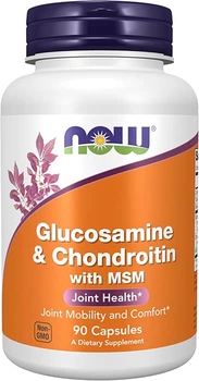 Комплекс для суглобів і зв'язок Now Foods Glucosamine & Chondroitin with MSM 90 капсул
