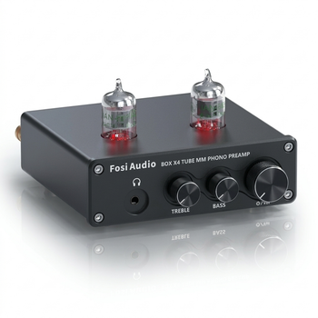 Fosi Audio BOX X4 + блок питания 12V – Ламповый предусилитель с JAN 5654W для винила и наушников
