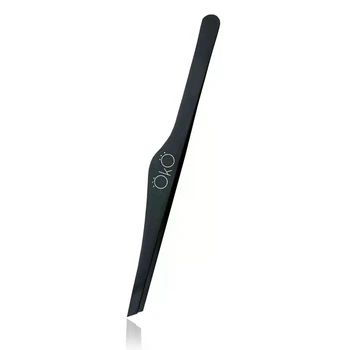 Пинцет для бровей скошенный OKO Lash&Brow MAGNETIC, ручная заточка