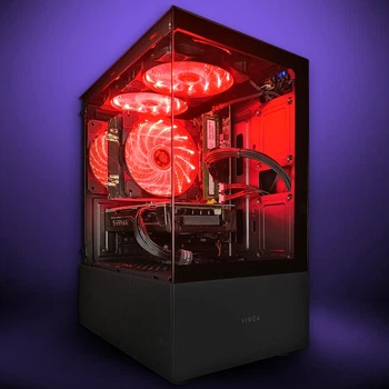 Компьютер VSIM зборка v2 -- Intel Xeon 2660v3 / RAM 16 Gb DDR4 / SSD 512Gb / AMD RX580 8Gb красный