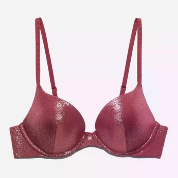 Бюстгальтер женский Savage Fenty Metallic Micro Push Up с глубоким вырезом красный какао хром 34С