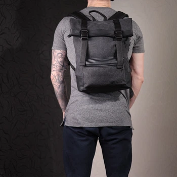 Рюкзак для ноутбука Rolltop вместительный антрацитовый для повседневного использования 59332