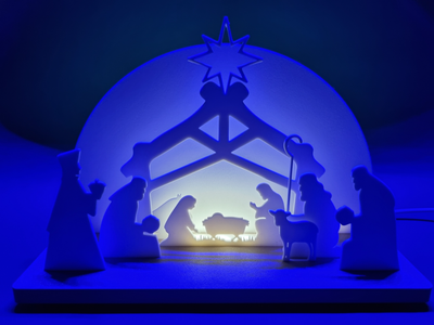 Нічник Різдвяний Вертеп з фігурками світильник. Aivory