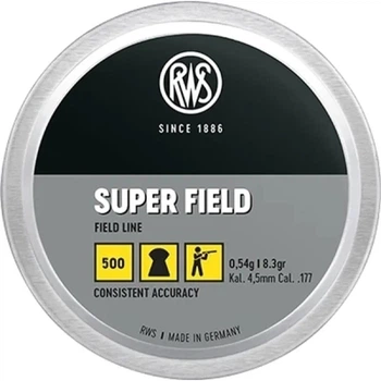 Пульки RWS SuperField 4,5 мм 0,54 г 500 шт (2317162)