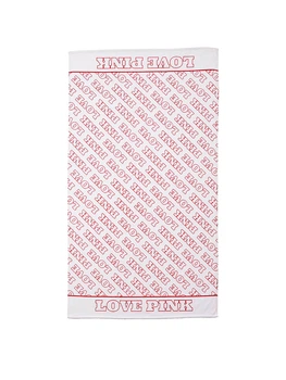 Полотенце для пляжа Love PINK Terry Towel Цвет: белый, принт: LOVE PINK арт. 30115