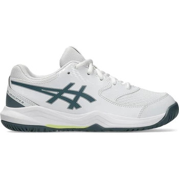 Кросівки тенісні дитячі Asics GEL-DEDICATE 8 біло-темно-сіро-лимонні 39 1044A077-108