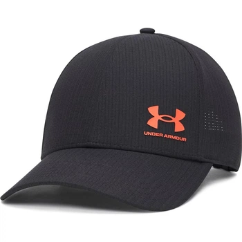Кепка Under Armour MEN'S ISO-CHILL ARMOURVENT ADJUSTABLE CAP черно-оранжевая 1383440-003