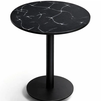 Стіл для HoReCa Recast Plastic мармур чорний круглий d50х h75 см