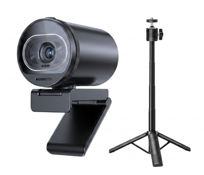 Веб-камера EMEET S600 4K Ultra HD с автофокусом и двойным микрофоном + Настольный штатив Black