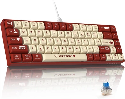 Клавіатура AJAZZ AK680 Красная Ігрова Механічна із HOT SWAP, 20 Режимів Підсвітки. Остання Ревізія 2025 Року із Ніжками. Blue Switch