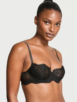 Бюстгальтер Victoria's Secret Dream Angels Wicked Twinkle Lace Unlined Balconette Bra 38D Чорний (26904206)