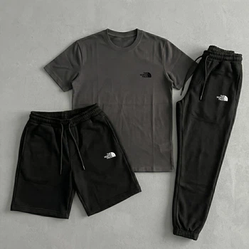 Костюм чоловічий 3 в 1 шорти штани футболка TNF графіт XXL