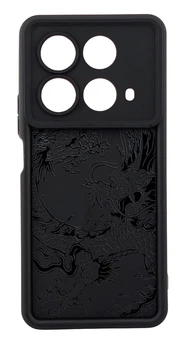 Чехол Shock Case Print для телефона Infinix NOTE 40 (X6853) бампер силиконовый черный с рисунком Дракон