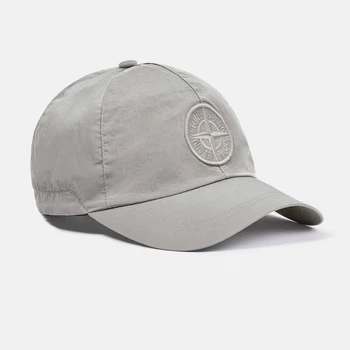 Кепка чоловіча сіра Nylon Metal з логотипом компаса Stone Island