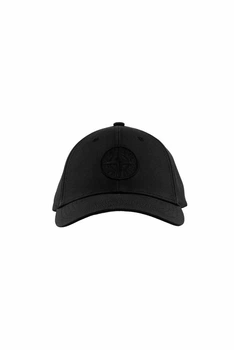 Кепка мужская чёрная хлопковая с логотипом компаса Stone Island