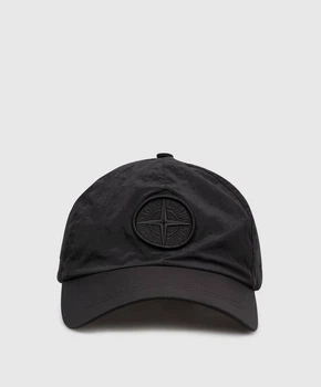 Кепка мужская чёрная Nylon Metal с логотипом компаса Stone Island