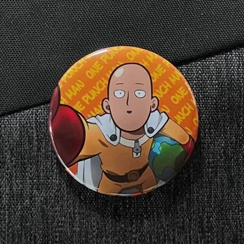 Значок аніме ВанПанчМен - One Punch Man, діаметр 58 мм, (ZNOPM 0016)