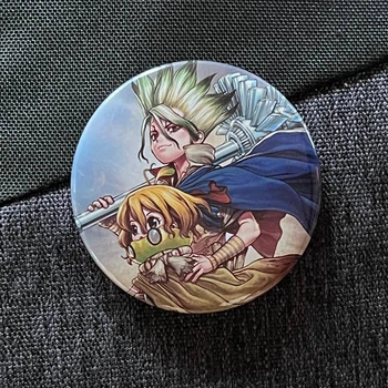 Значок аніме Лікар Стоун Dr. Stone, діаметр 58 мм, (ZNDRS 0001)