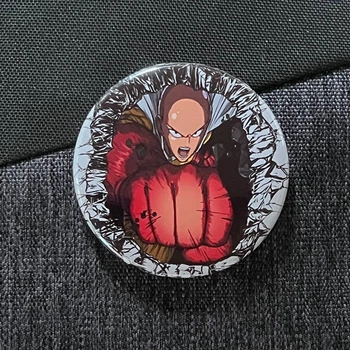 Значок аніме ВанПанчМен - One Punch Man, діаметр 58 мм, (ZNOPM 0018)