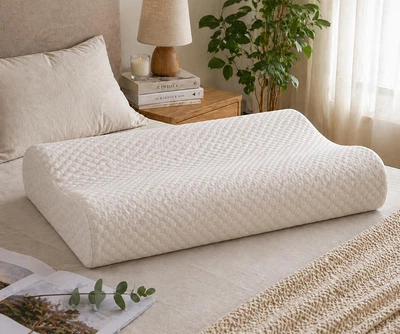 Ортопедична подушка з ефектом пам’яті для сну Memory Foam. Ергономічна, дворівнева, знімний чохол.