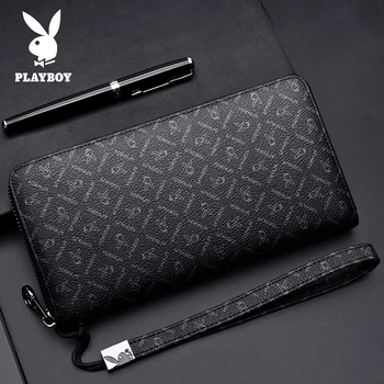 Гаманець PLAYBOY чоловічий подовжений місткий клатч на блискавці, діловий, подарунковий