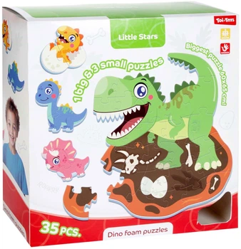 Пазл Toi-Toys Little Stars Dino підлоговий з піни 35 елементів 72487A (8714627025934)