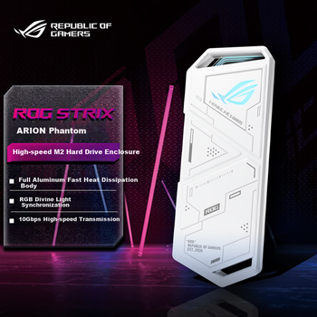 Внешний корпус для SSD-накопителя ASUS ROG STRIX ARION White Phantom Standard Edition M.2 NVMe, полностью алюминиевый корпус/10 Гбит/с