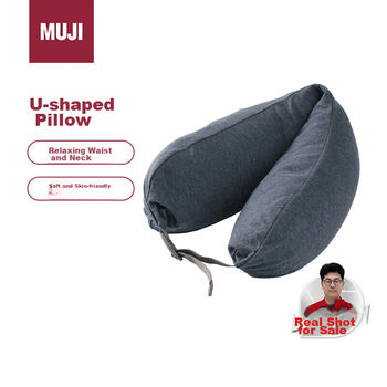 Удобная подушка для шеи MUJI, подушка для сна, U-образная подушка, дорожная подушка, офисная подушка-подголовник, подушка для спины, подушка для отдыха, темно-синяя.