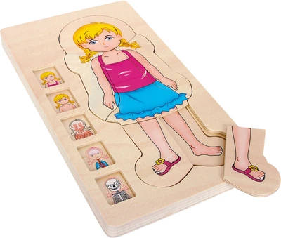 Układanka drewniana Small Foot Anatomy Girl warstwowa 29 elementów 5814 (4020972058140)