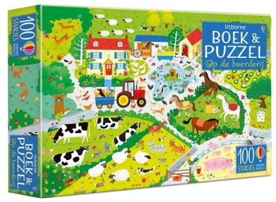 Puzzle Usborne Na farmie z książką 100 elementów (9781474962339)