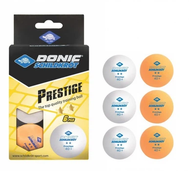М’ячі для настільного тенісу Donic Prestige 2* 40+ 6 шт для тренувань (27043DCE2706)