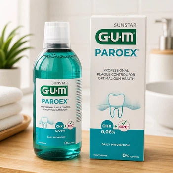 Ополаскиватель для полости рта GUM Paroex 0,06% (хлоргексидин), 500 мл, для десен и против налета