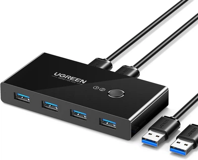 Спліттер Ugreen US216 2 In 4 Out USB 3.0 Sharing Switch Box Black (UGR-30768)