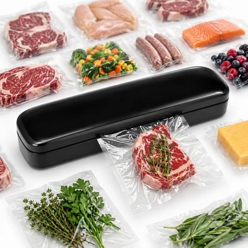 Вакууматор для їжі сухих вологих продуктів побутовий вакуумний пакувальник автоматичний вакууматор Hofmy 103