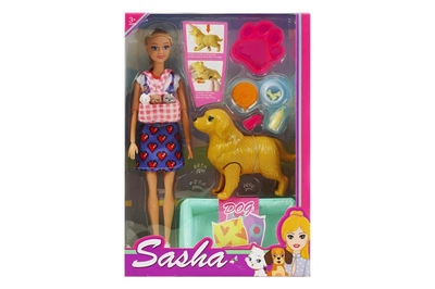 Лялька "Sasha" з собакою в коробці 51829 г.33*7*23см