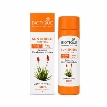 Сонцезахисний лосьйон для обличчя Алое Вера, 120мл, Biotique Sun shield Lotion Aloe Vera 30+SPF UVB, PA++ UVA