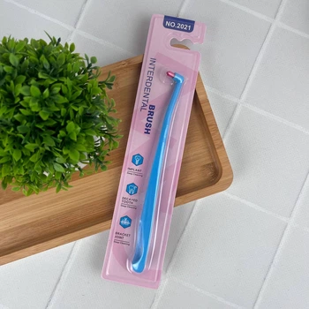 Монопучковая зубная щётка Interdental Brush (голубая), 1 шт