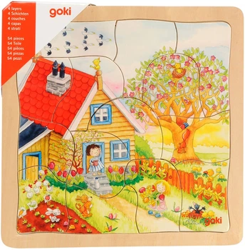 Пазл деревянный Goki Seasons слоистый 54 элемента 57684 (4013594576840)
