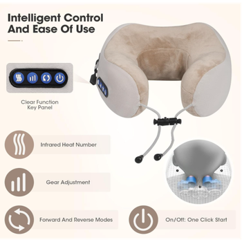 Дорожная массажная подушка Travel Massage Pillow арт-5074 для шеи и спины