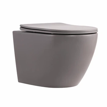 Унитаз подвесной Robin Ultra Quiet 490×365×325 мм, Stone Grey, c сиденьем Slim Duroplast / Soft-close / Quick Release