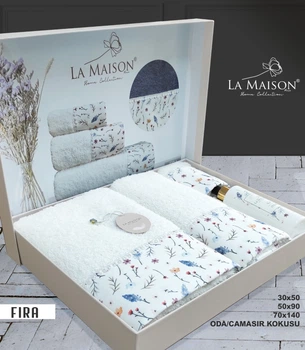 Подарочный набор полотенец La Maison 3 шт с ароматом Fira Ekru