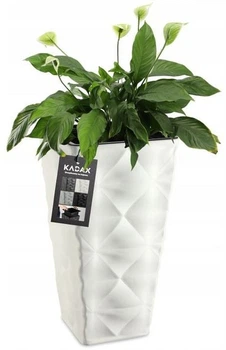 Donica wysoka ogrodowa na kwiaty Kadax Bando 55,5 x 29 cm Biała (K4174) (5903699432105)