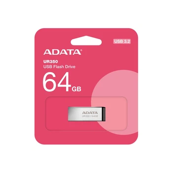 Флеш-накопичувач USB 3.2 ADATA UR350 64GB сріблясто-чорний