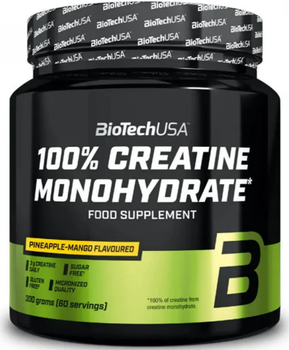 Креатин моногідрат 100% Creatine Monohydrate 300 г ананас-манго
