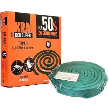 Спирали от комаров и мух KRA DEO SUPER 10 шт (6922032400112)