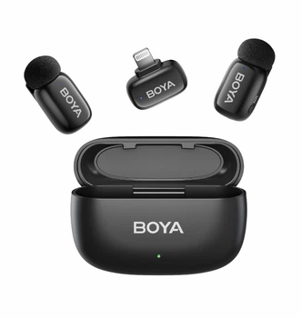 Петличный микрофон 2 шт BOYA mini 2 (Lightning) 2026 для iPhone с зарядным кейсом, беспроводной (77750069)