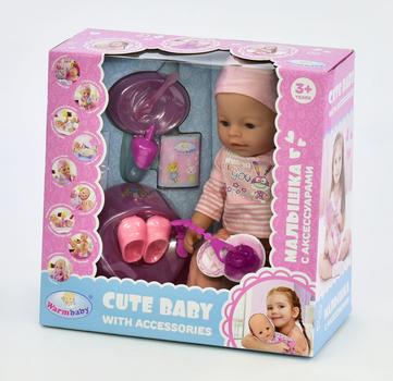 Пупс функциональный Warmbaby 8060-499 с аксессуарами, в коробке