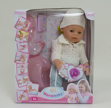 Пупс функциональный Warmbaby 8006 Е с аксессуарами, в коробке